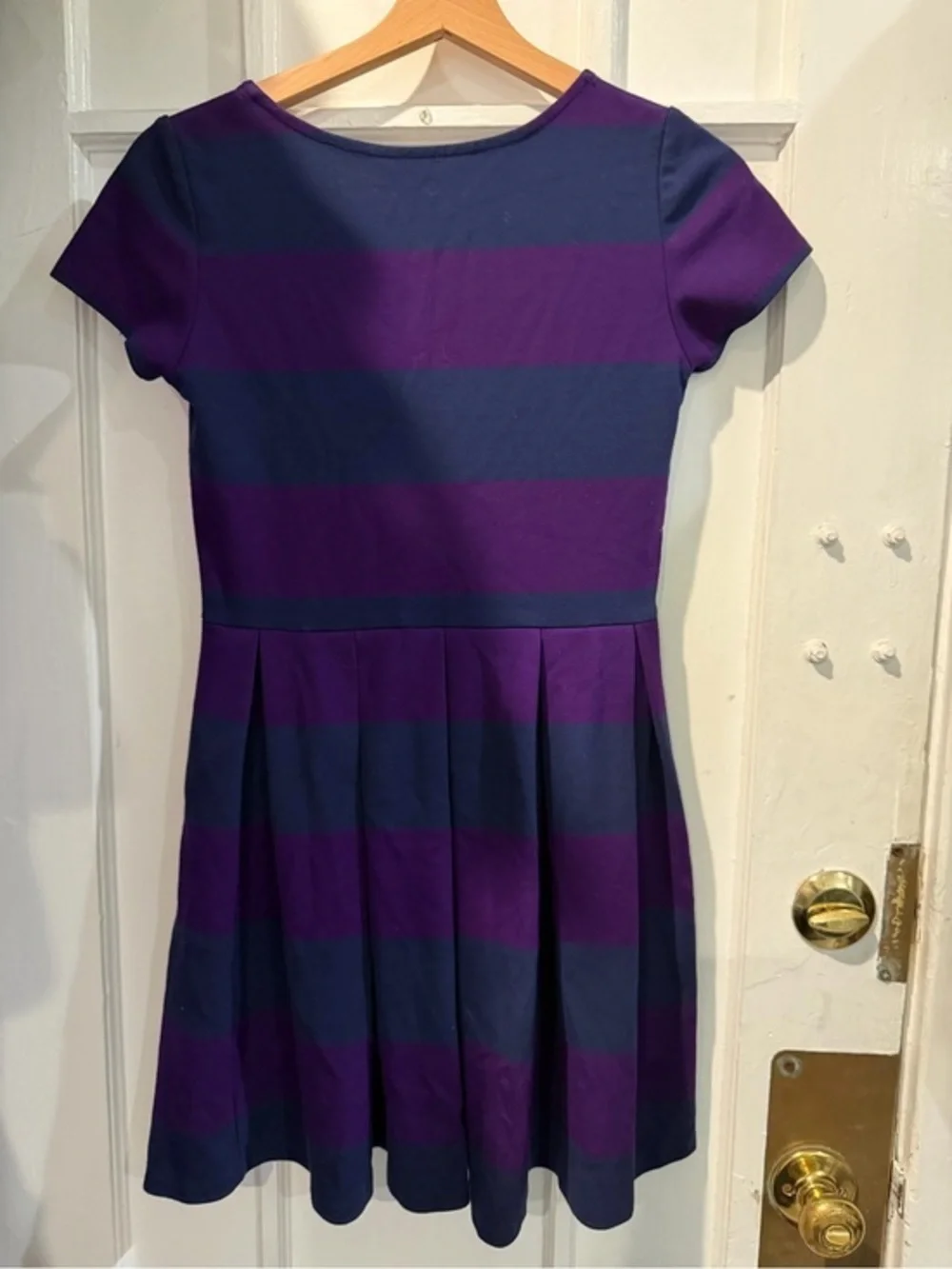 Polo by Ralph Lauren Purple & Navy Striped Short Sleeve Dress